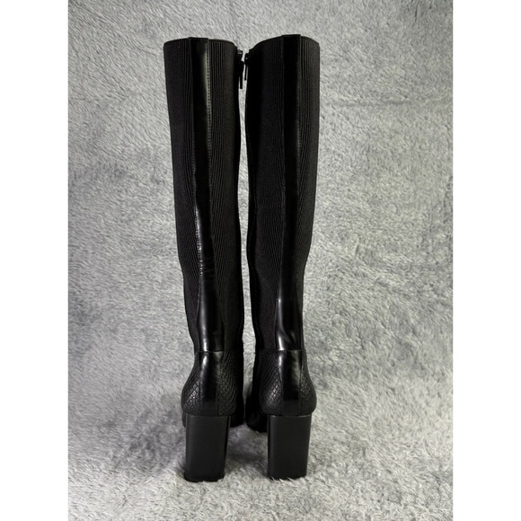 Donald Pliner Women Houda Tall Boots Black Snake Embosssed Leather Womens Sz 5.5 - Picture 8 of 11